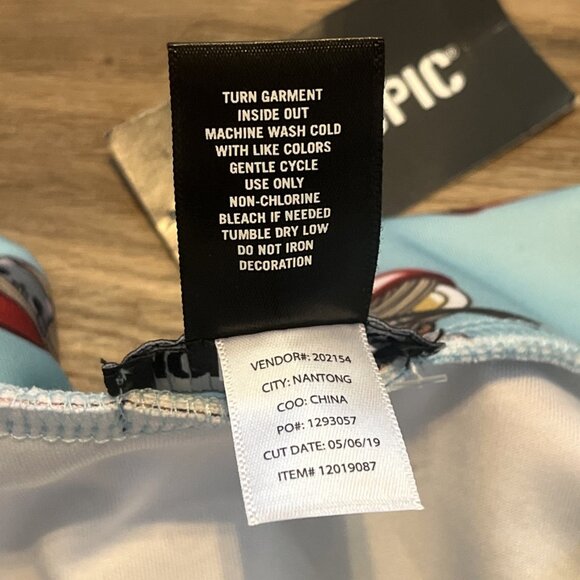 Hot Topic Ramen Kitty Cat Skater Skirt SZ Medium Mini Blue Stretch - Picture 6 of 9